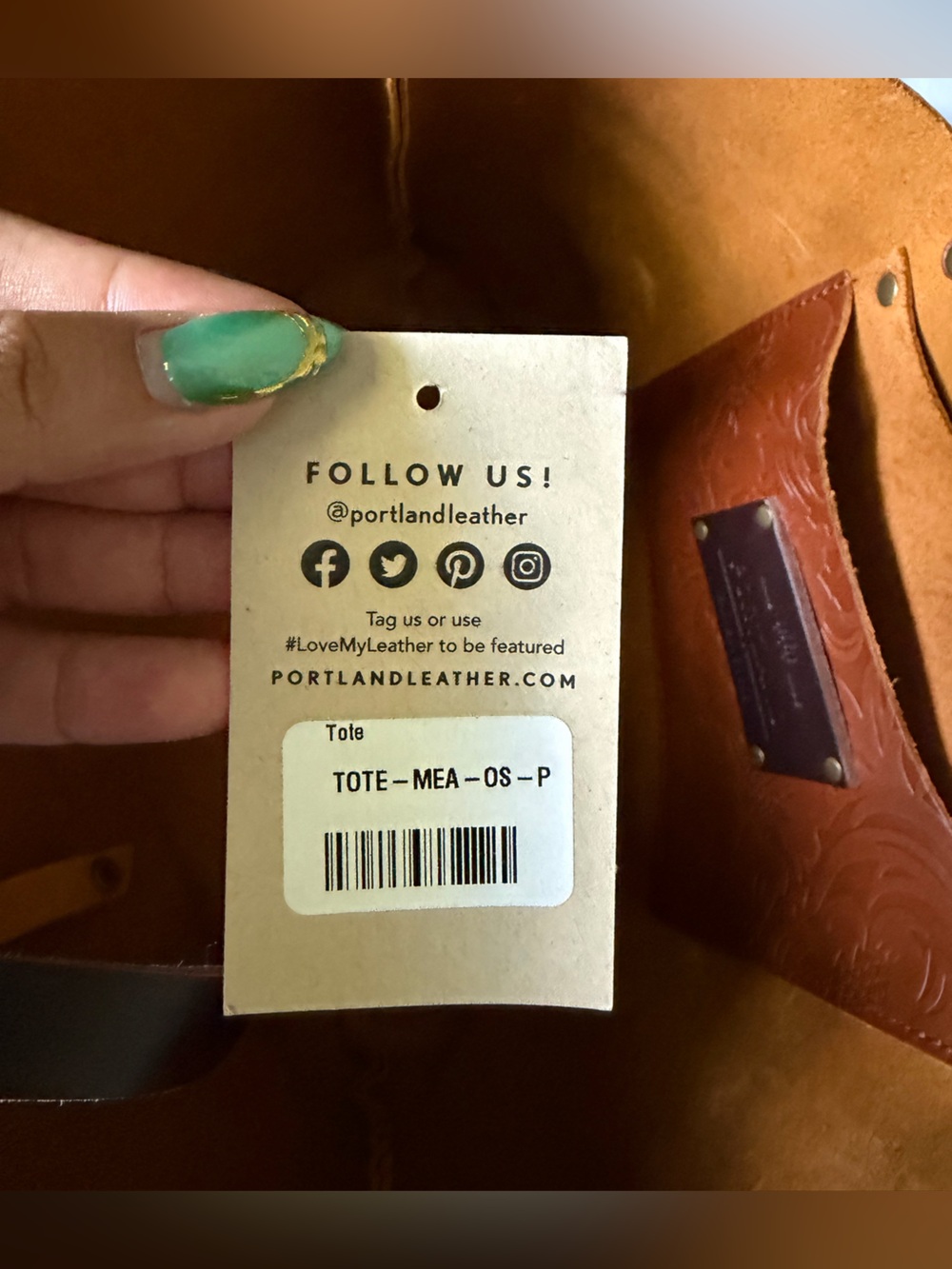 Portland Leather Goods Oversized tote in Meadow - Picture 8 of 11